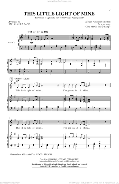 Give Me Oil In My Lamp (arr. Anna Laura Page)