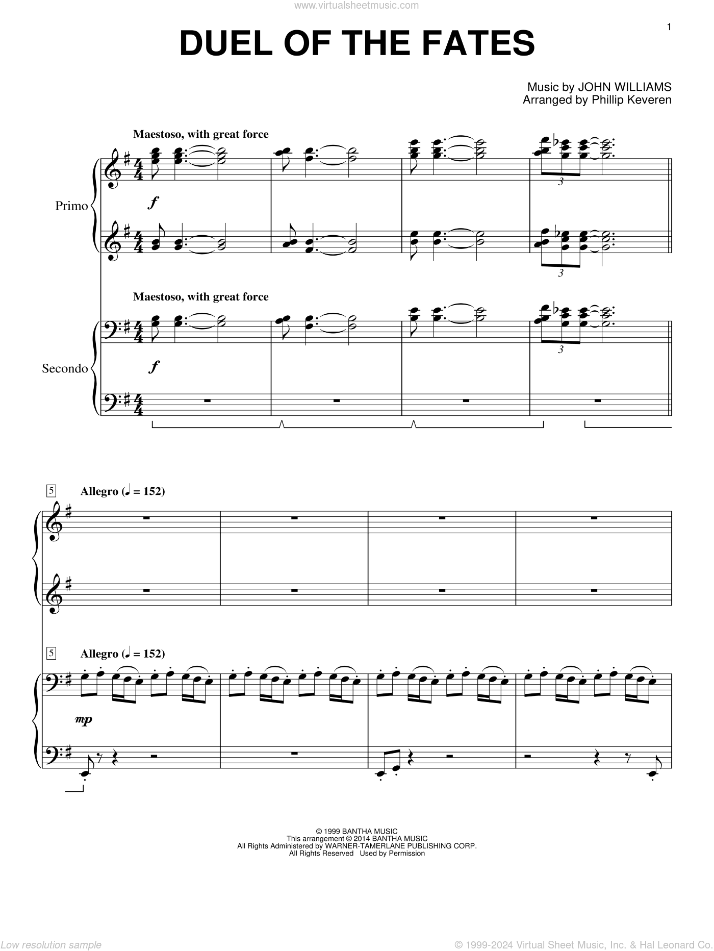 Duel Of The Fates (from Star Wars: The Phantom Menace) (arr. Phillip Keveren)