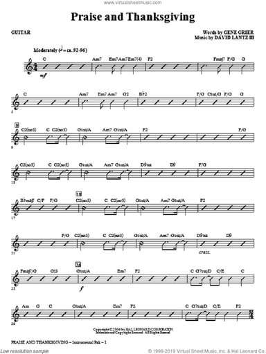Praise And Thanksgiving (complete set of parts)