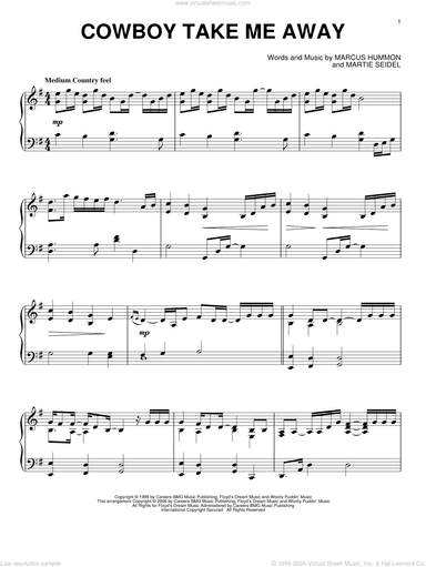 Cowboy Take Me Away, (intermediate)