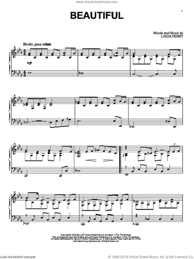 Beautiful, (intermediate)
