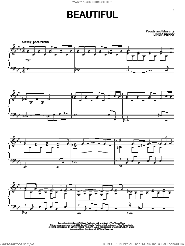 Beautiful, (intermediate)