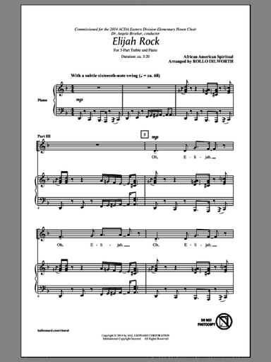 Elijah Rock (arr. Rollo Dilworth)