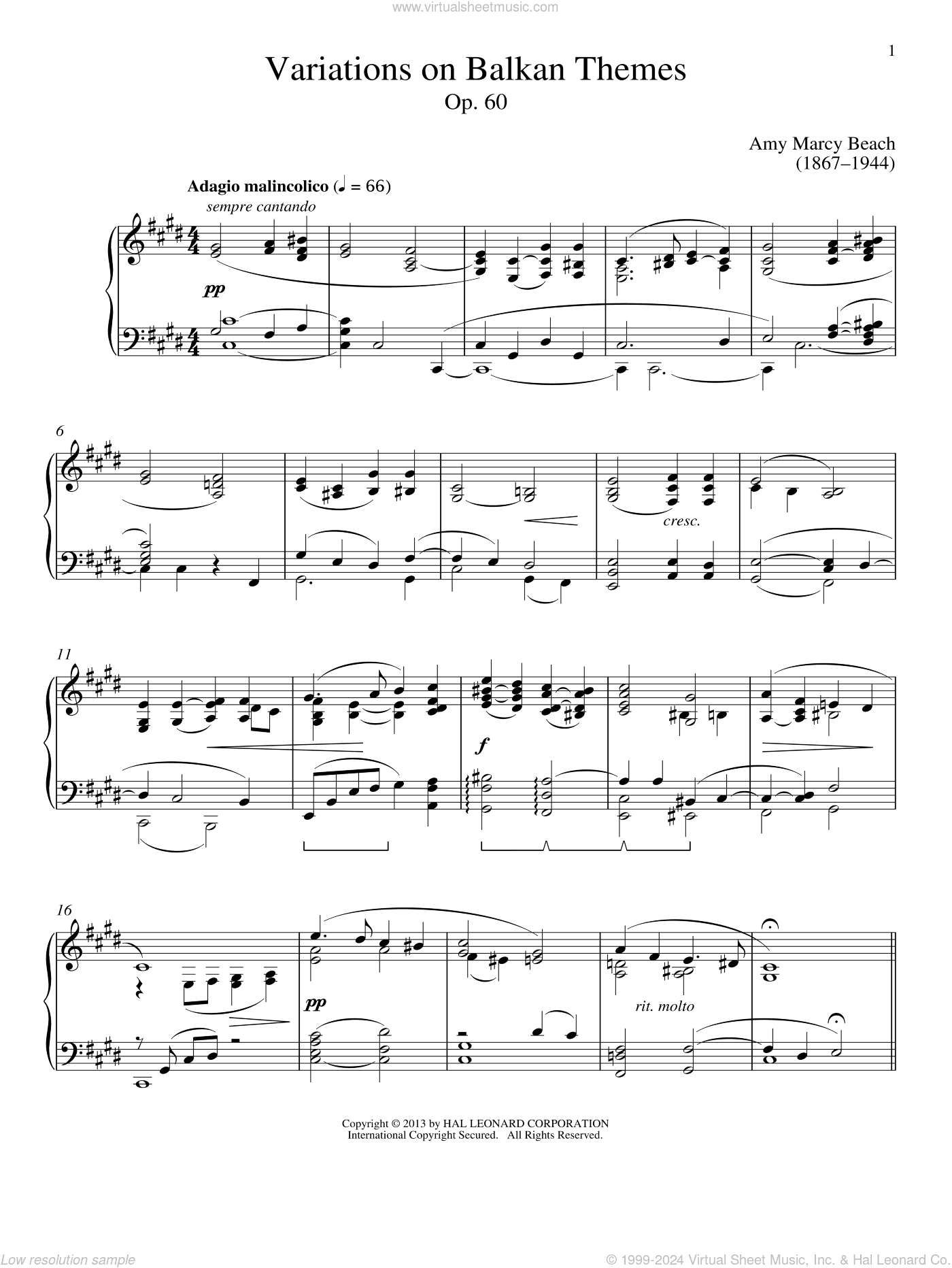 Variations On Balkan Themes, Op. 60