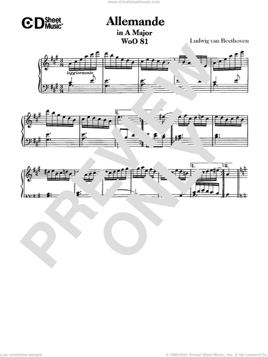Allemande In A Major, Woo 81