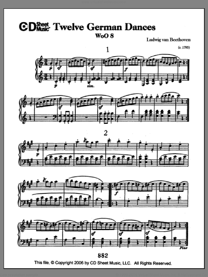 German Dances (12), Woo 8