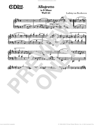 Allegretto In B Minor, Woo 61
