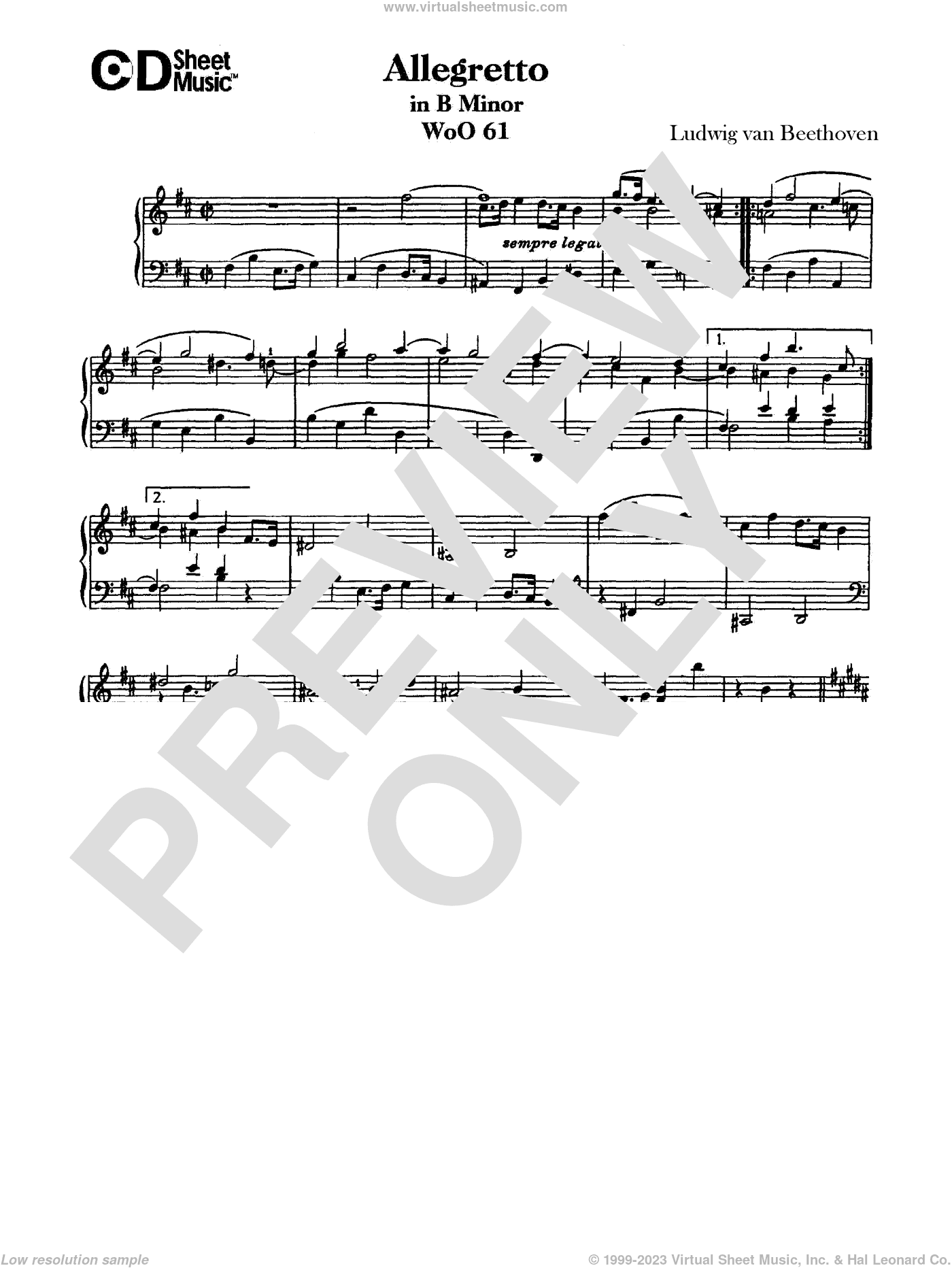 Allegretto In B Minor, Woo 61