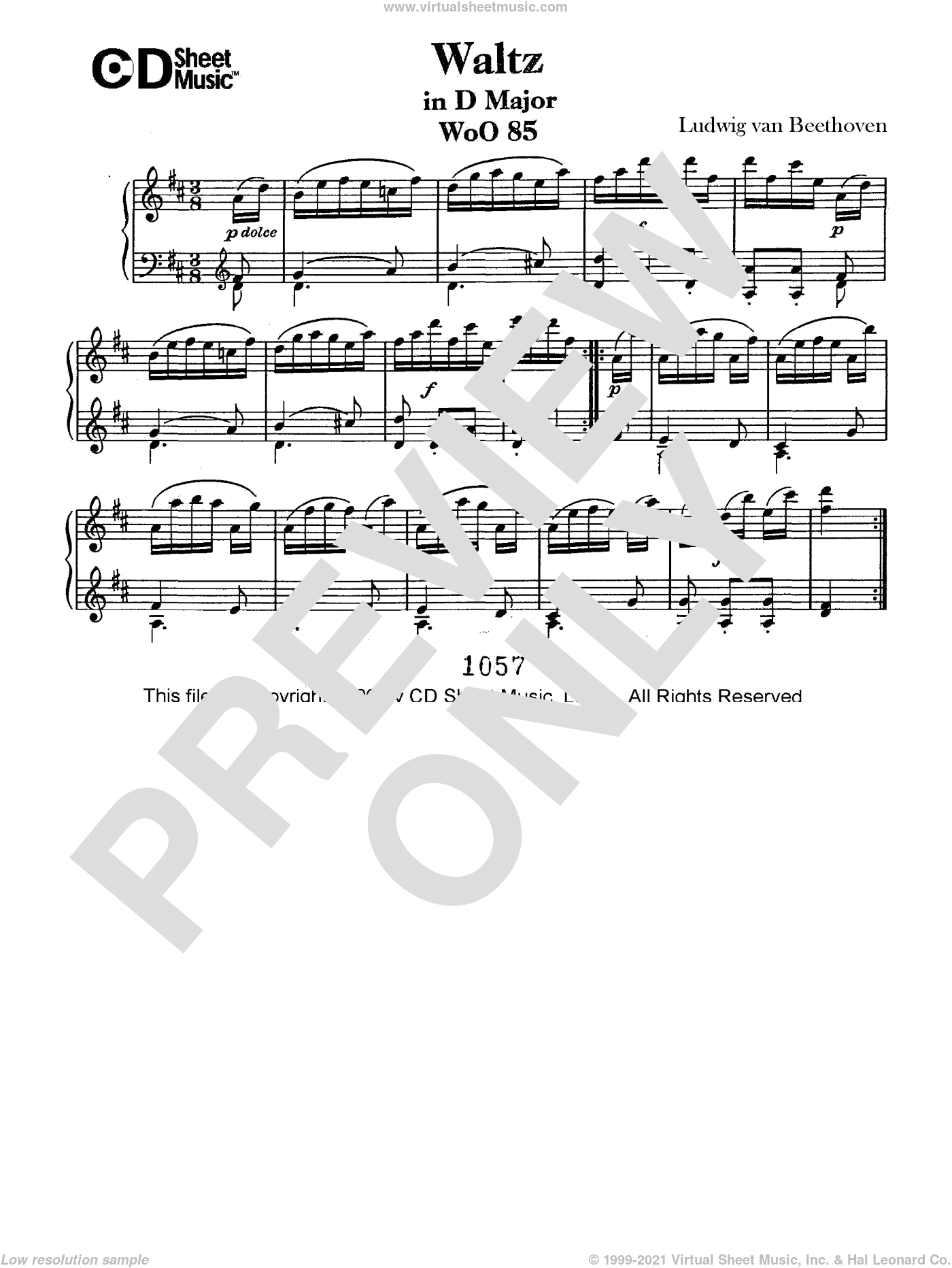 Waltz In D Major, Woo 85