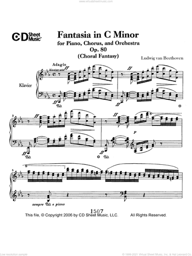 Fantasia In C Minor For Piano, Chorus, And Orchestra (choral Fantasy), Op. 80