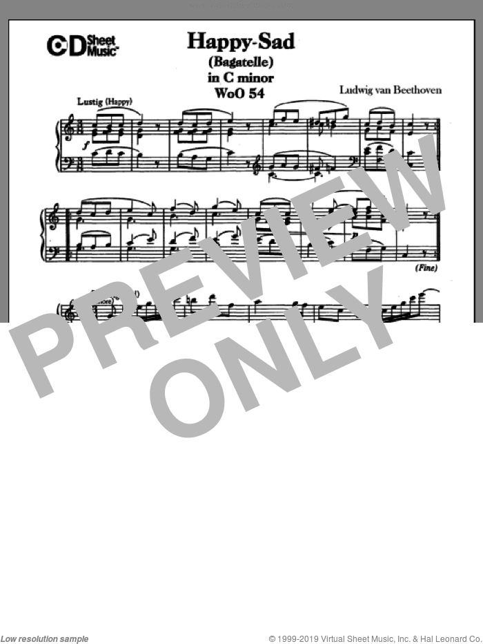 Happy-sad (bagatelle) In C Major (lustig-traurig), Woo 54