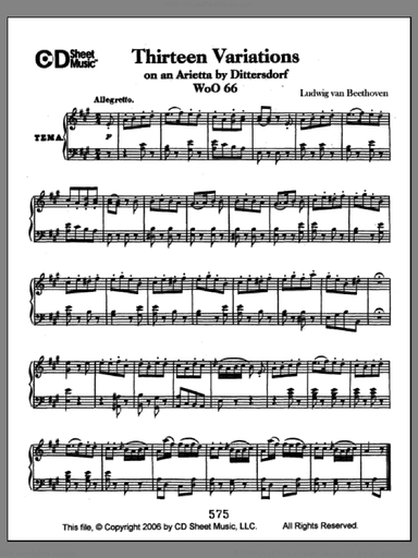 Variations (13) On An Arietta By Dittersdorf, Woo 66