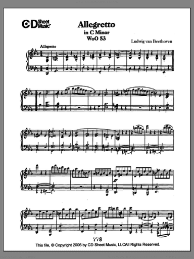 Allegretto In C Minor, Woo 53
