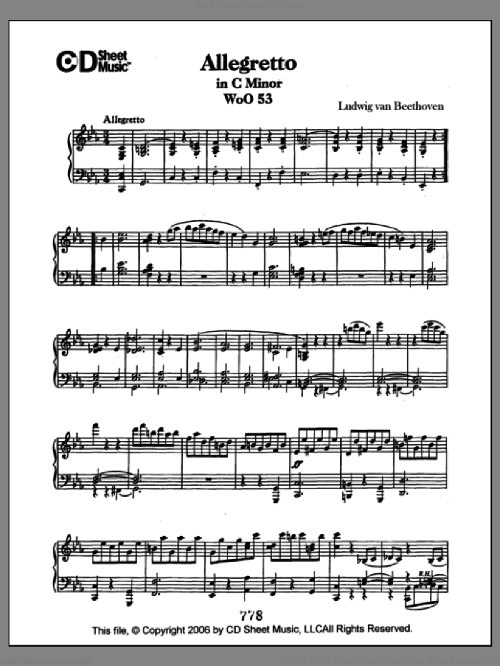 Allegretto In C Minor, Woo 53