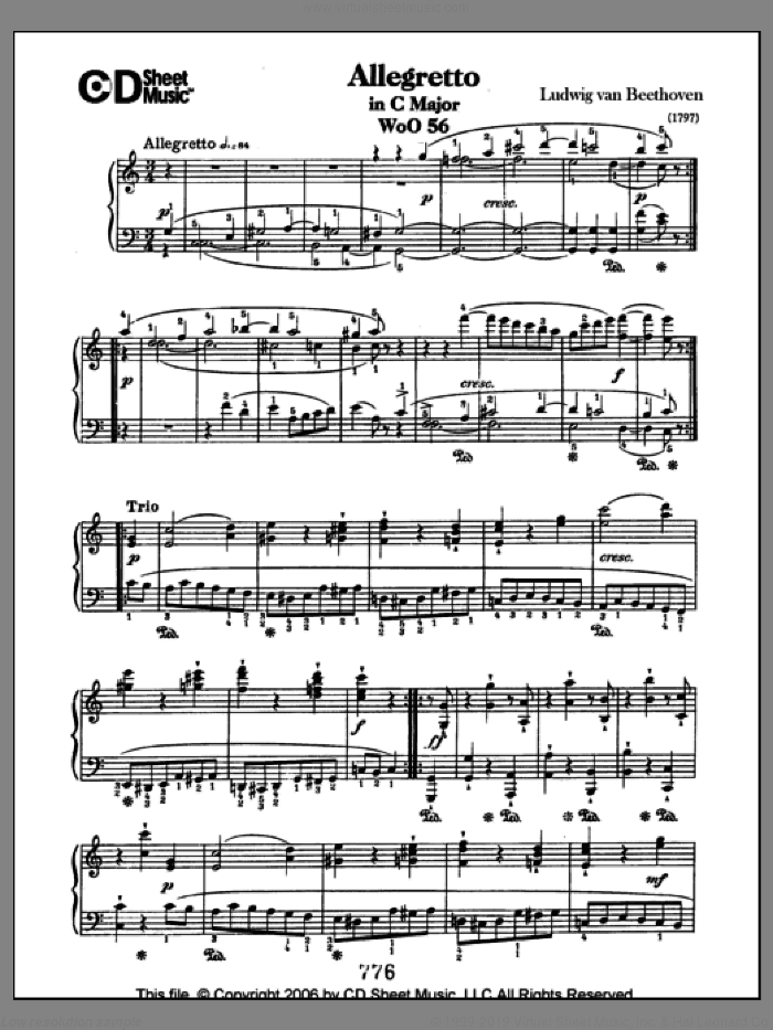 Allegretto In C Major, Woo 56