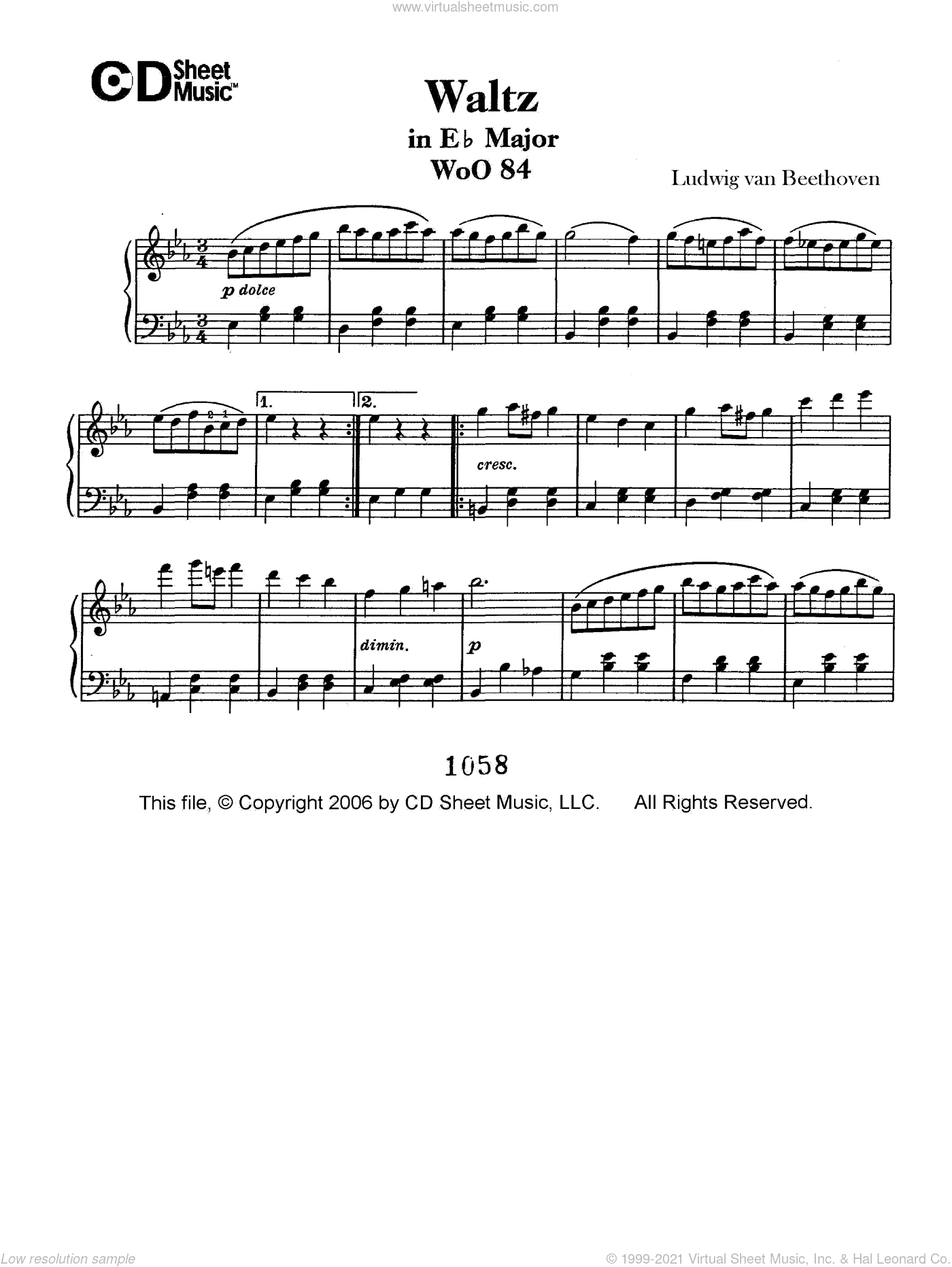 Waltz In E-flat Major, Woo 84