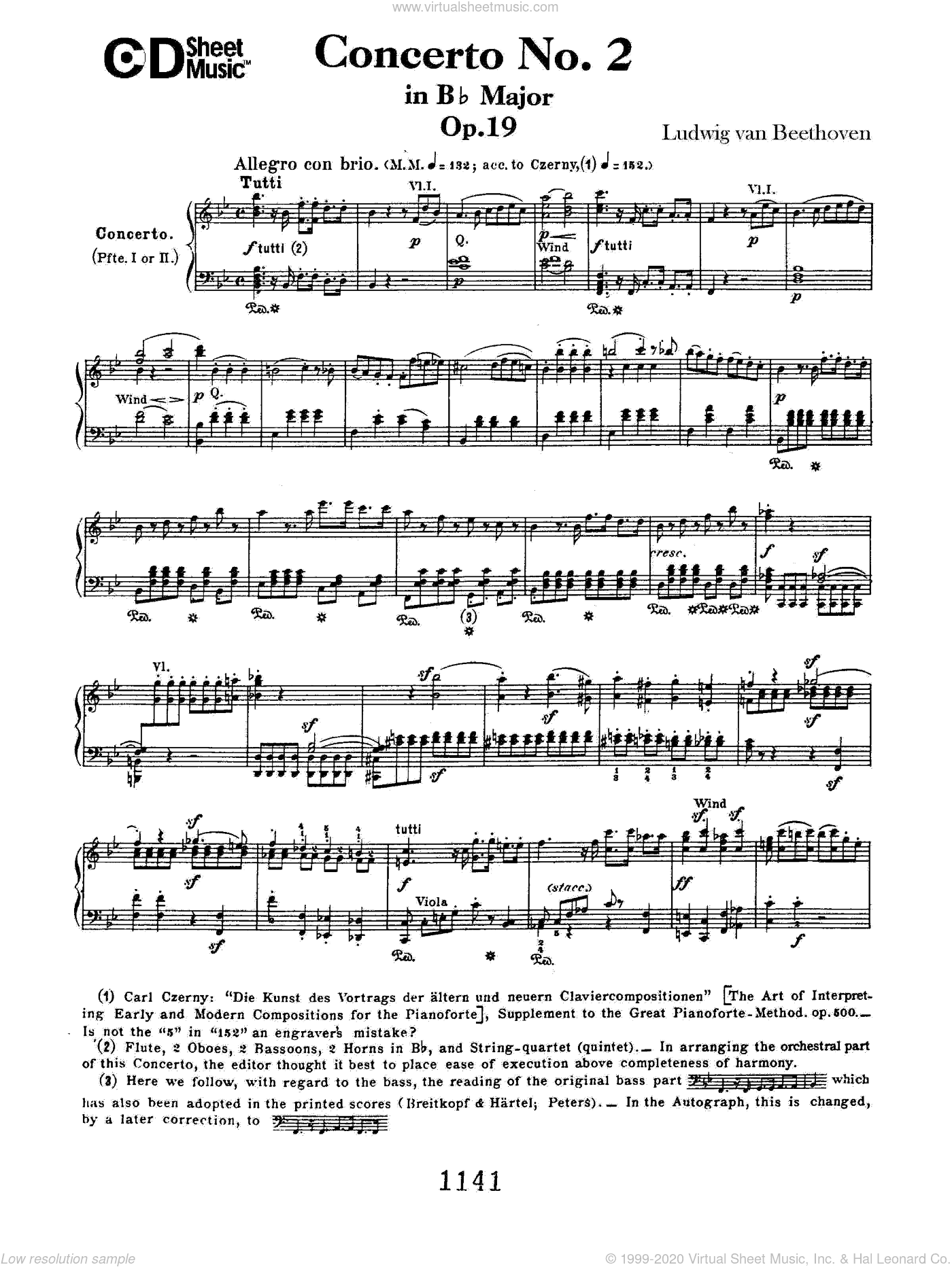 Concerto No. 2 In B-flat Major, Op. 19