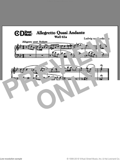 Allegretto Quasi Andante In G Minor, Woo 61a