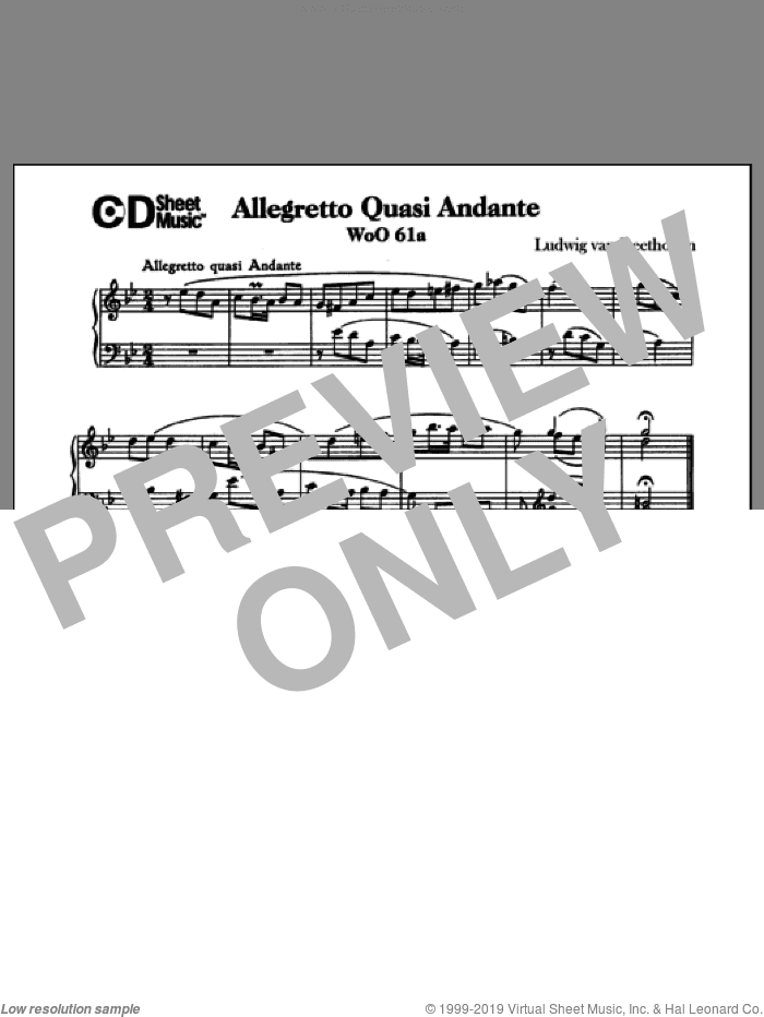 Allegretto Quasi Andante In G Minor, Woo 61a