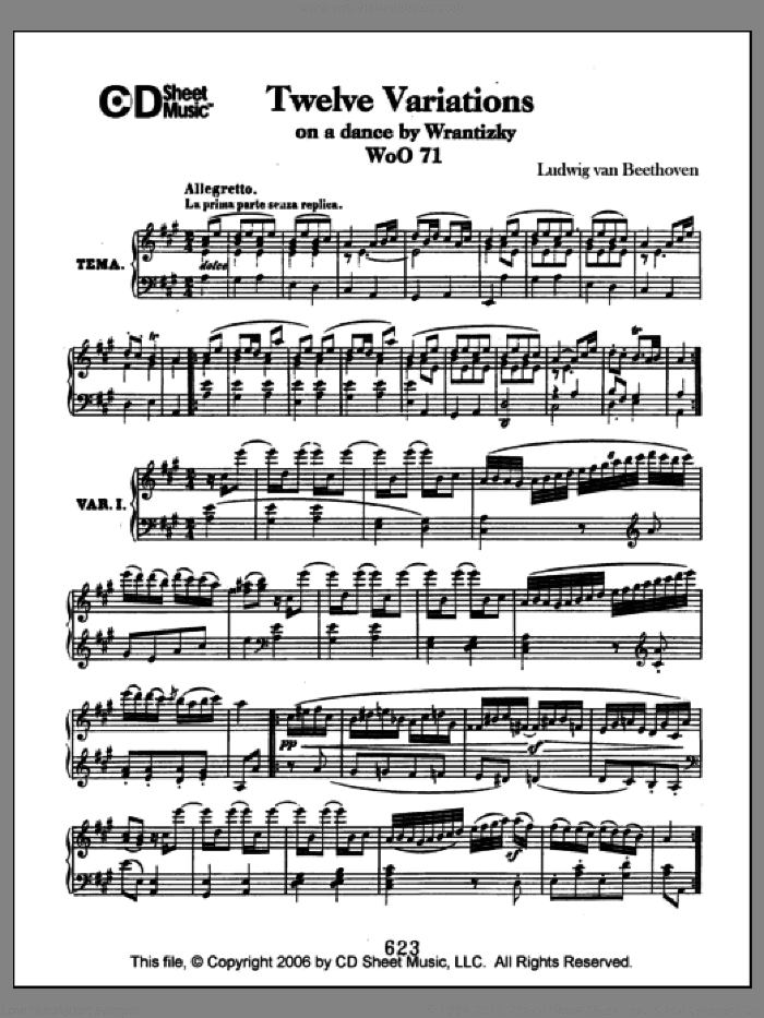 Variations (12) On A Dance By Wrantizky, Woo 71