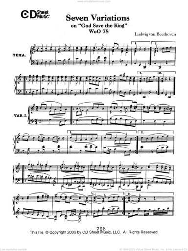 Variations (7) on "God Save the King", WoO 78