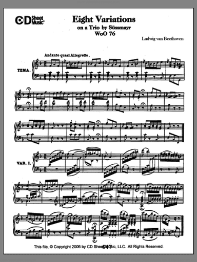 Variations (8) On A Trio By Sussmayr, Woo 76