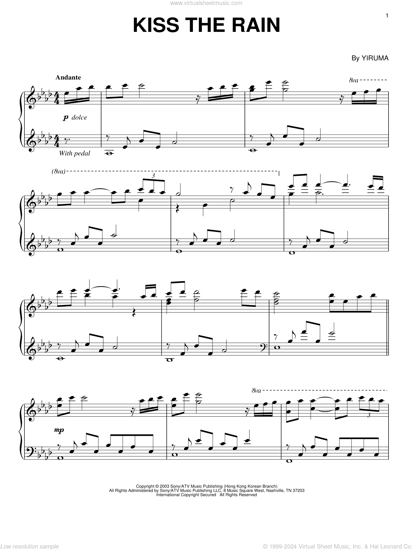 Kiss The Rain, (intermediate)