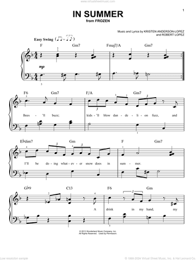 In Summer (from Frozen)