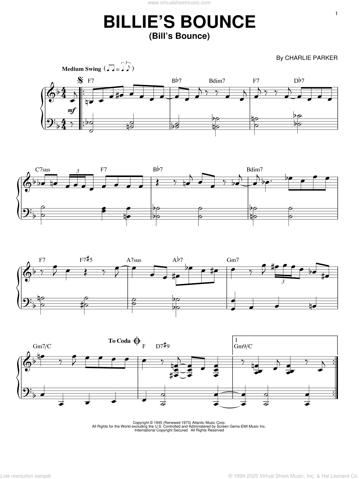 Billie's Bounce (Bill's Bounce)