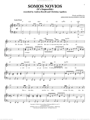 Somos Novios (duet with Christina Aguilera)