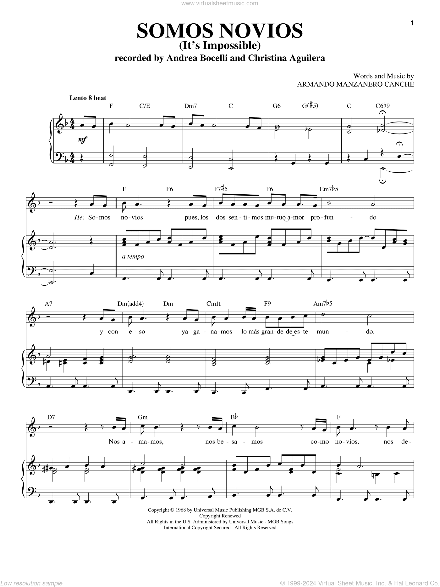 Somos Novios (duet with Christina Aguilera)