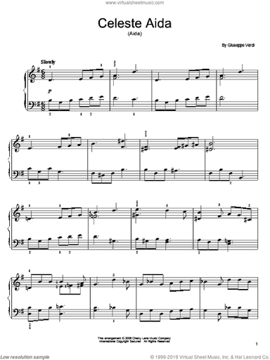 Celeste Aida, (easy)