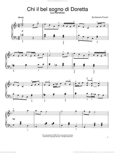 Canzone di Doretta, (easy)