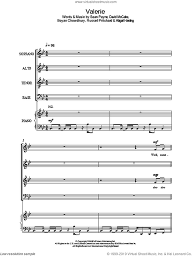 Valerie (arr. Jeremy Birchall)