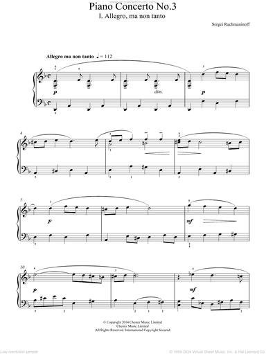 Piano Concerto No.3 - 1st Movement, (easy)