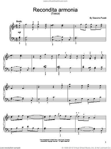 Recondita Armonia, (easy)