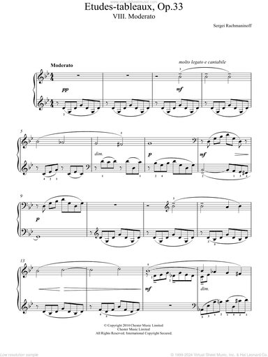 Etudes-tableaux Op.33, No.8 Moderato
