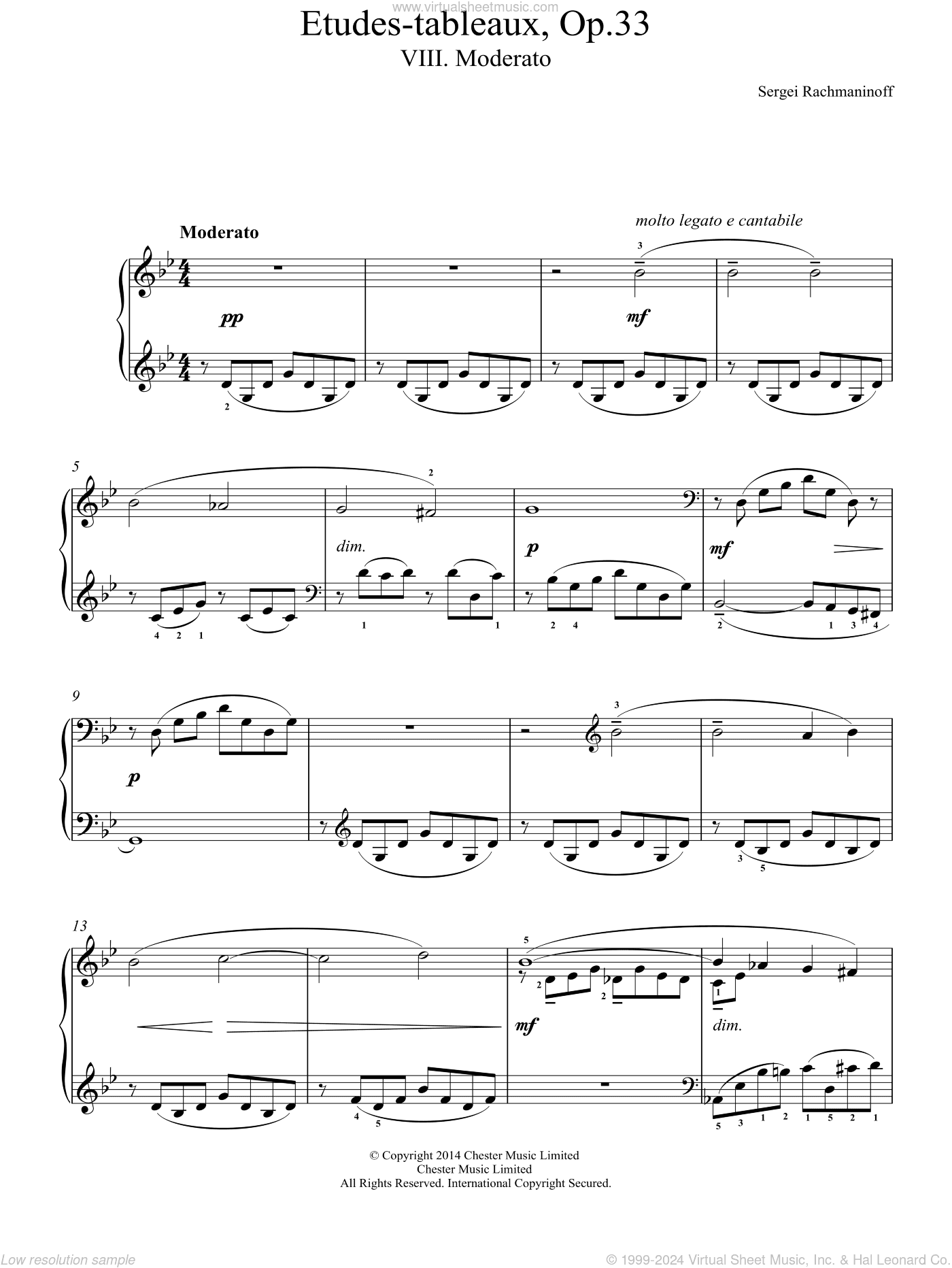 Etudes-tableaux Op.33, No.8 Moderato