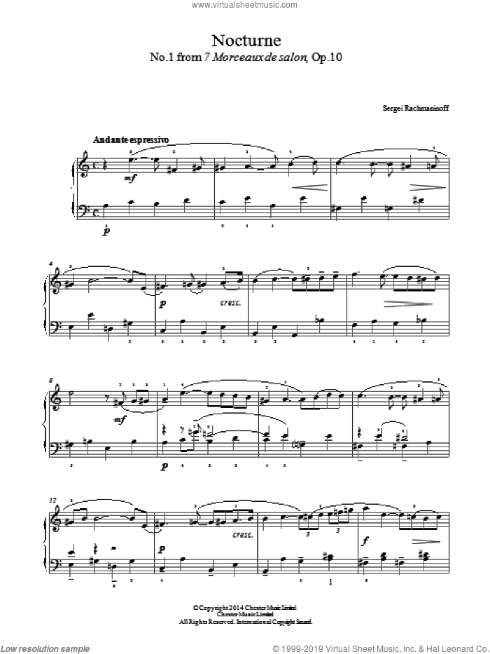 Nocturne (No.1 from 7 Morceaux de salon, Op.10)