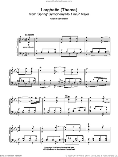Larghetto (Theme) from 'Spring' Symphony No.1 in Bb Major