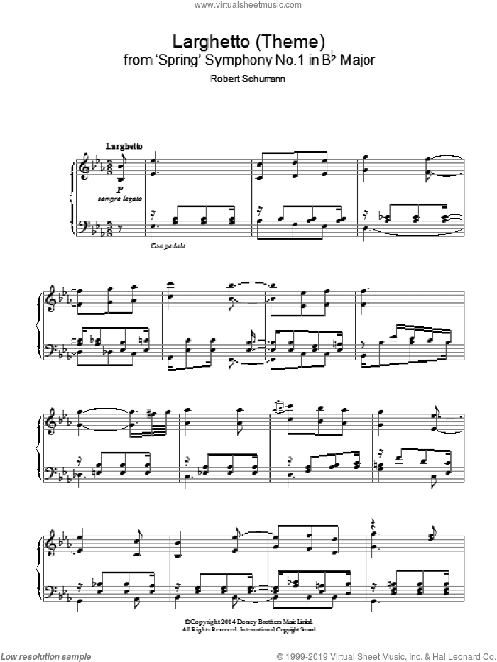 Larghetto (Theme) from 'Spring' Symphony No.1 in Bb Major
