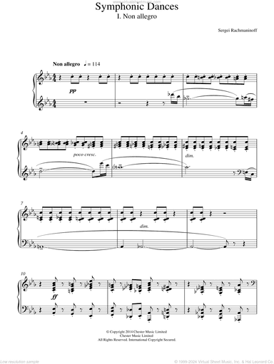 Symphonic Dances - 1st Movement, (intermediate)