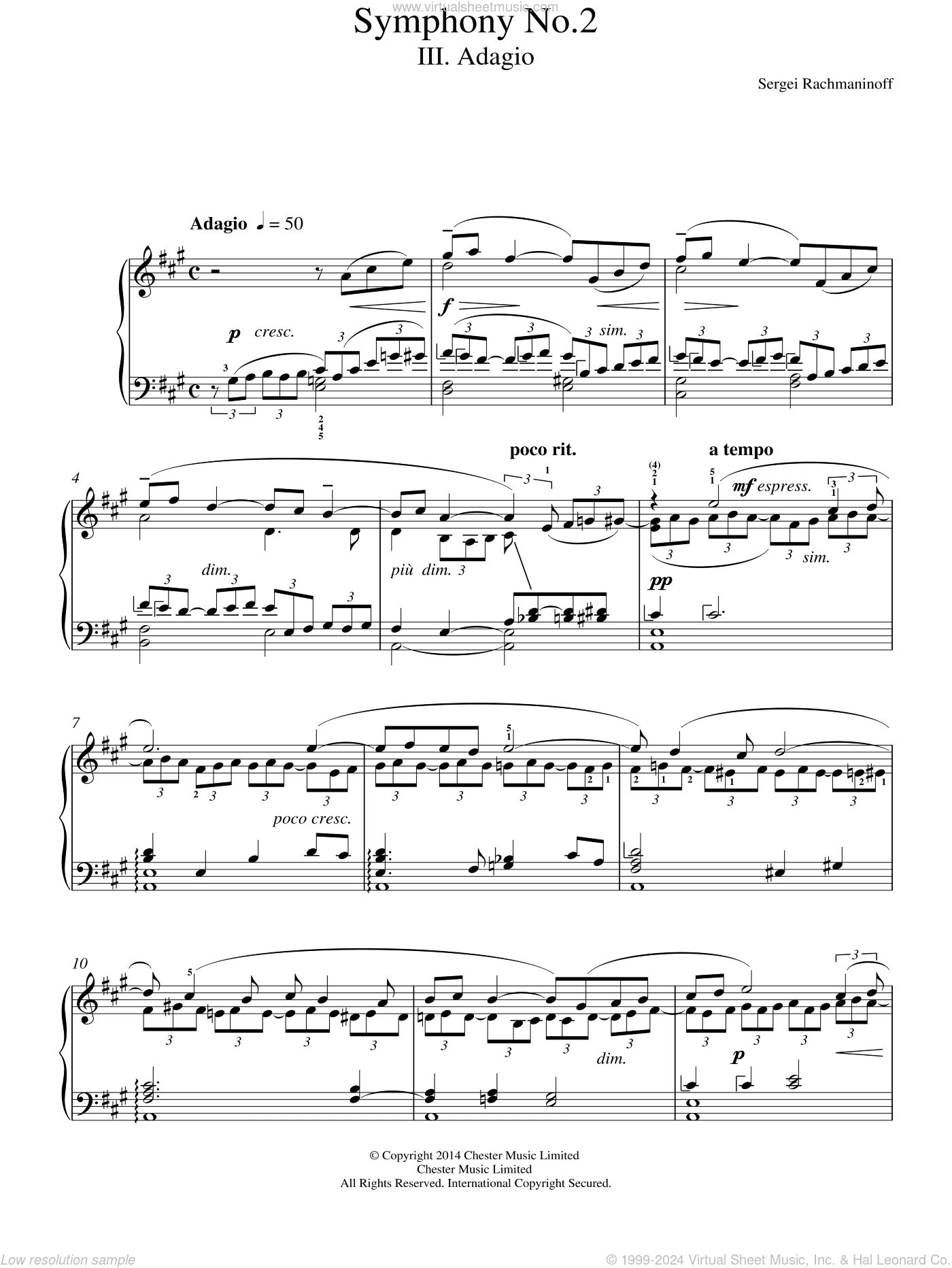 Symphony No.2 - 3rd Movement, (intermediate)