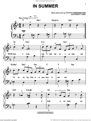 In Summer (from Frozen)