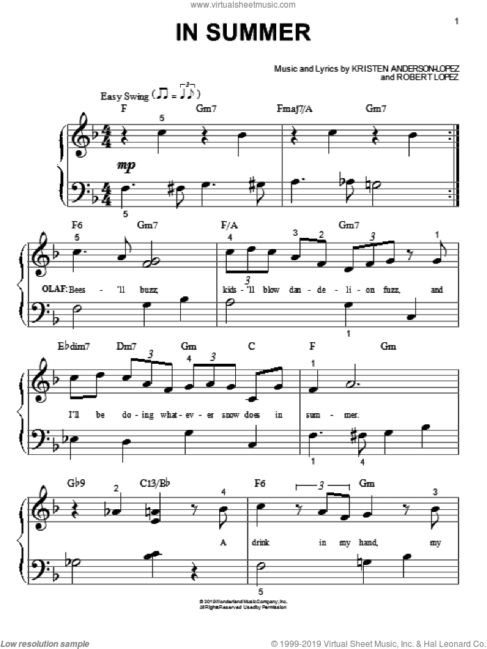 In Summer (from Frozen)