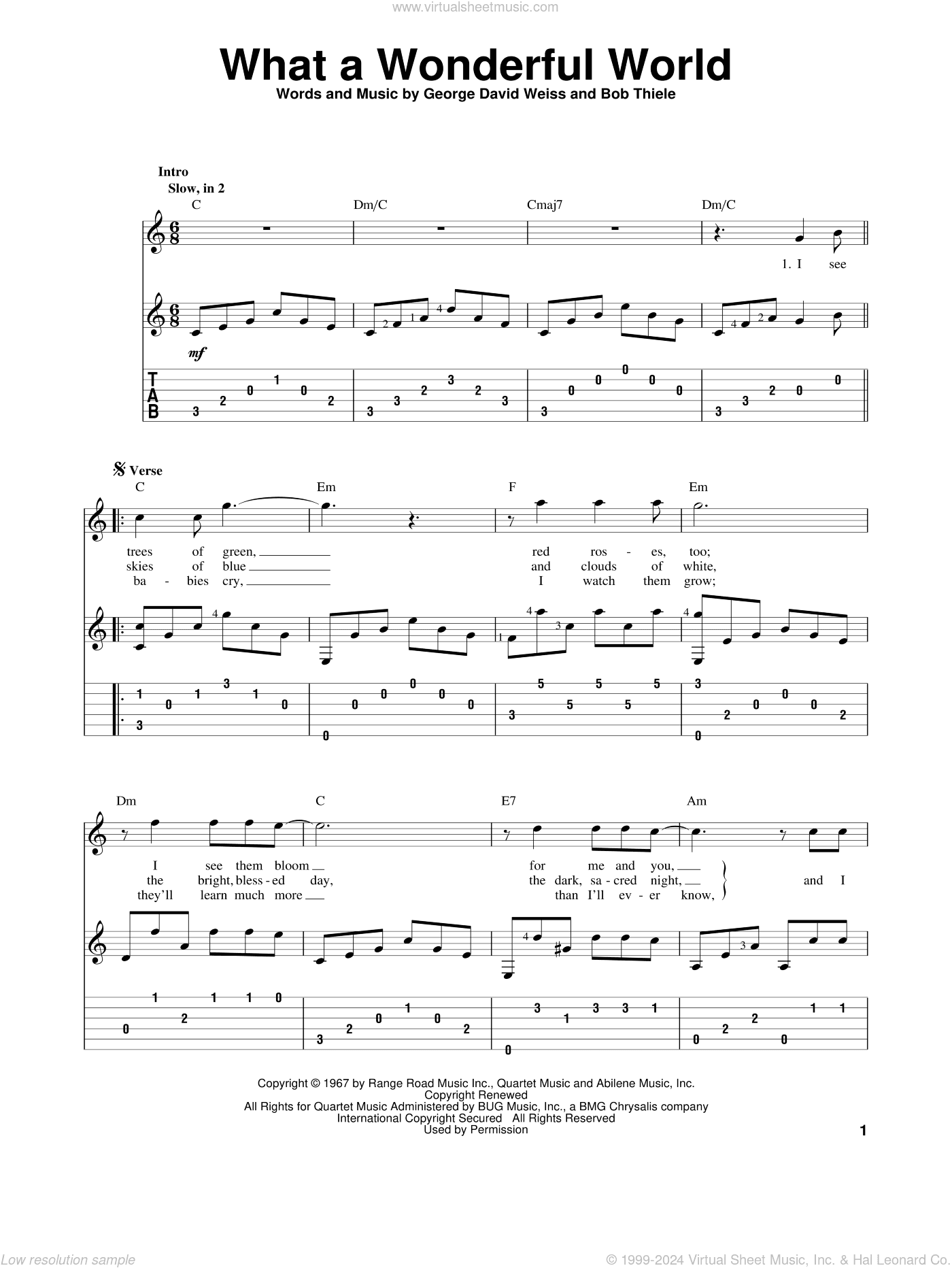 What A Wonderful World, (intermediate)
