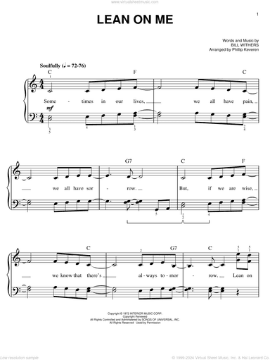 Lean On Me (arr. Phillip Keveren)