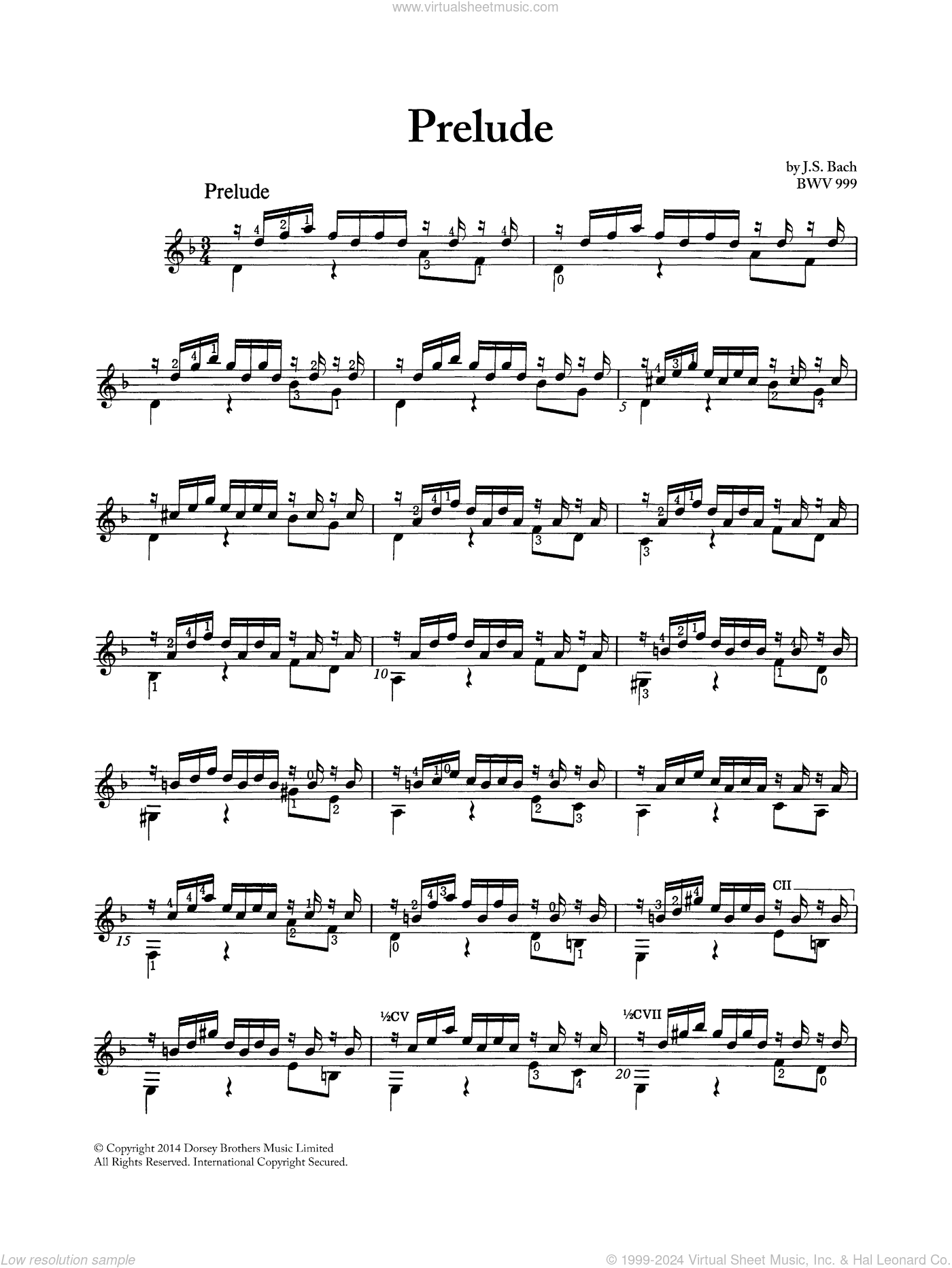 Prelude BWV 999