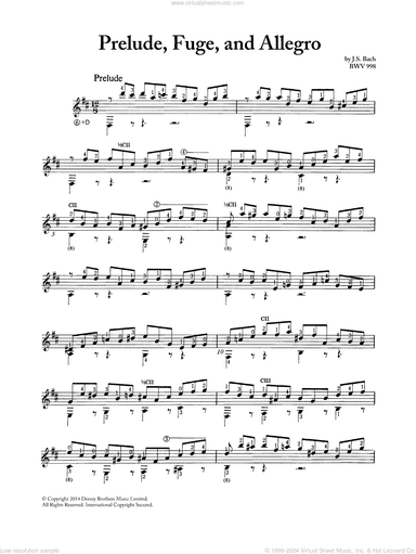 Prelude, Fugue And Allegro BWV 998