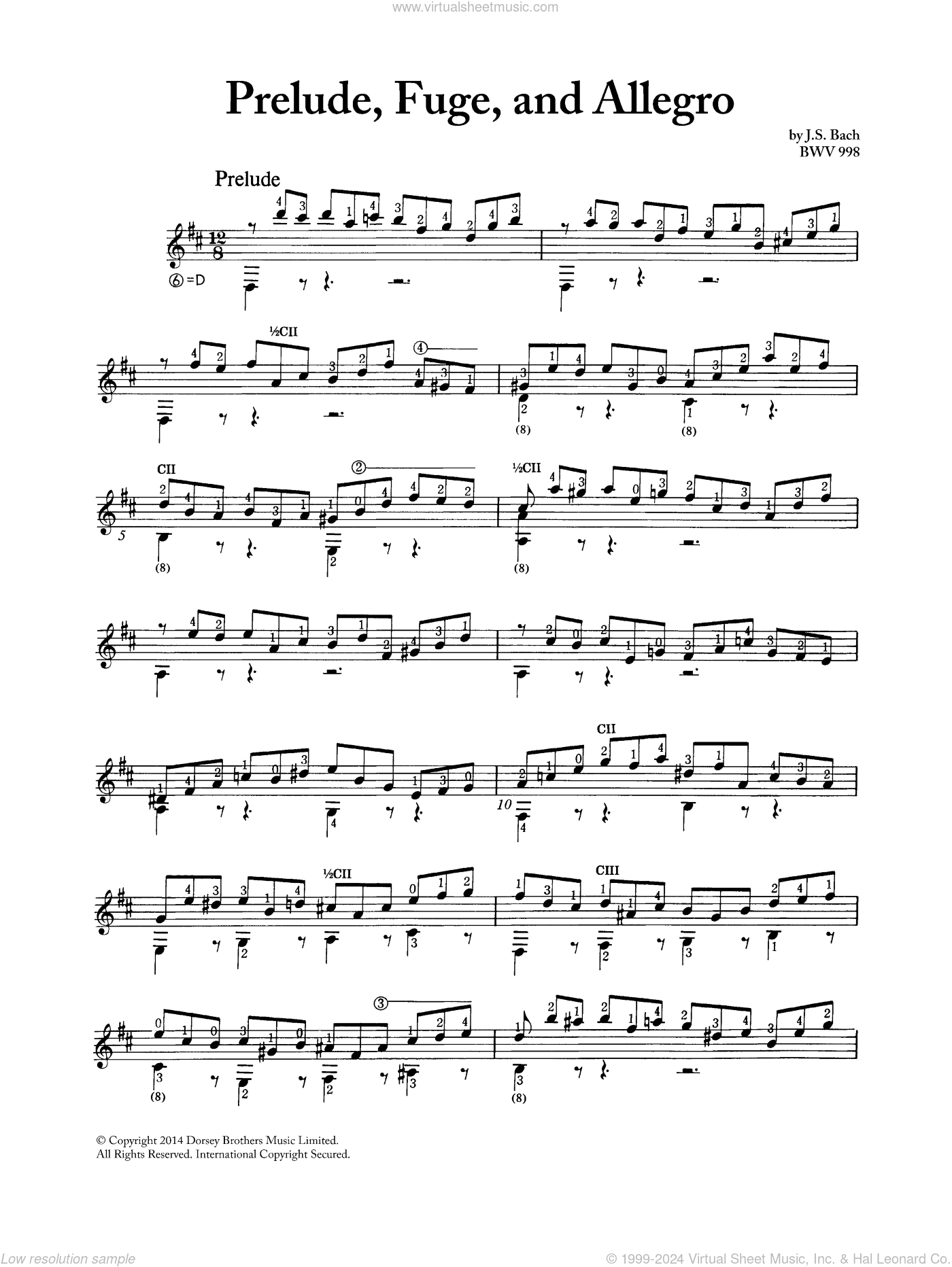 Prelude, Fugue And Allegro BWV 998